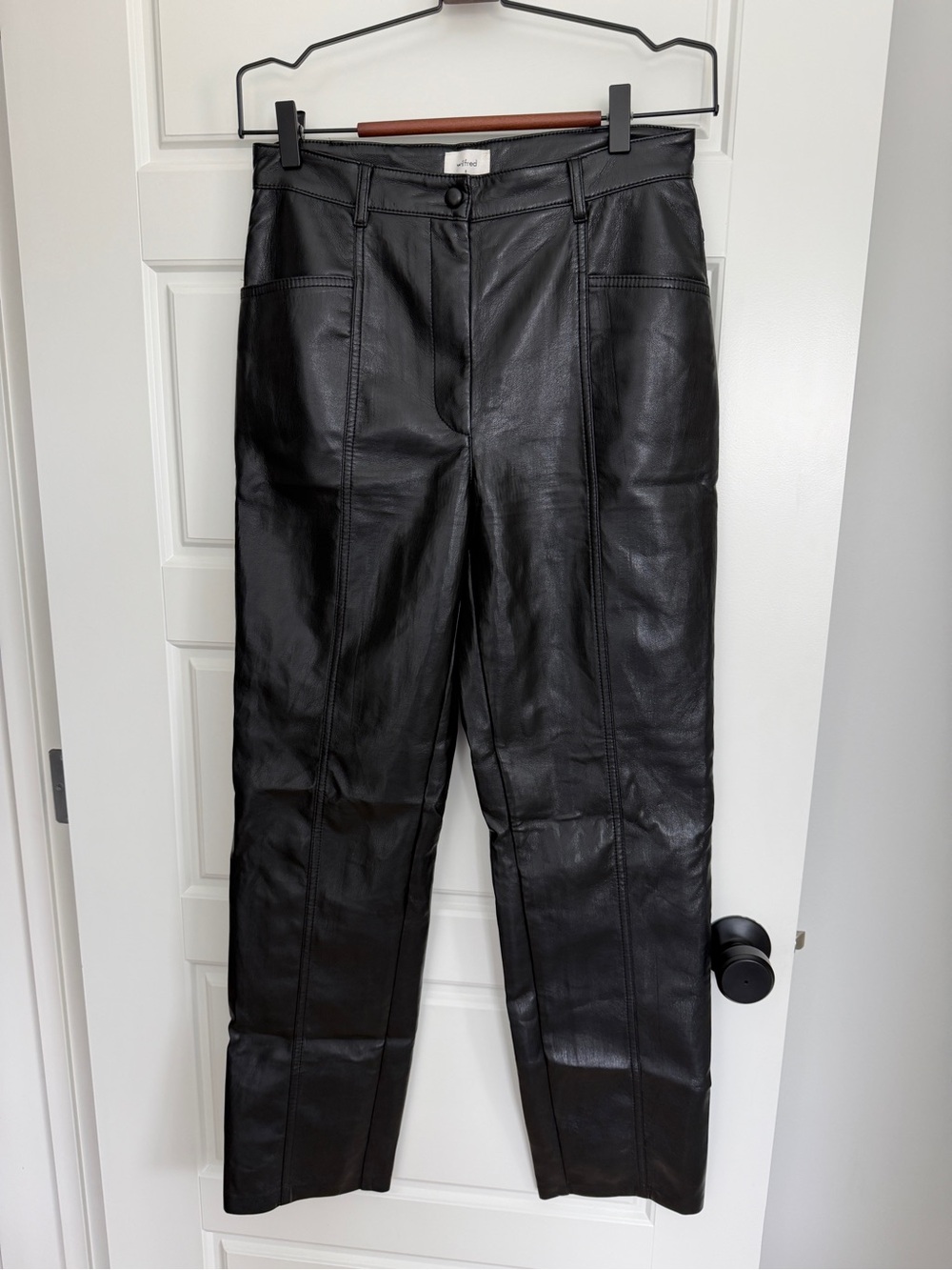 Wilfred Black Straight-Leg Vegan Leather Pants